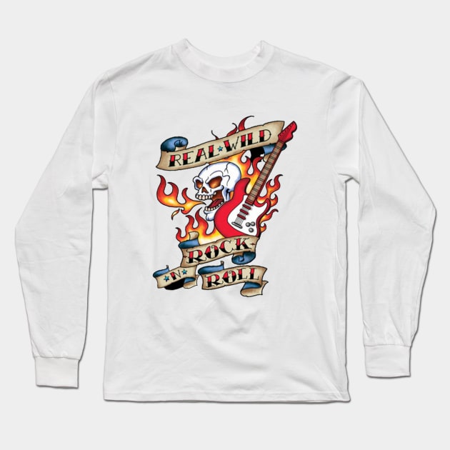 Real Wild Rock ‘n’ Roll Tattoo Long Sleeve T-Shirt by PLAYDIGITAL2020